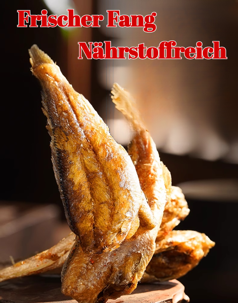 [200 Stück/Packung] Verzehrfertige, herzhafte und knusprige getrocknete kleine Gelbflossen-Umberfische ❤ Nicht frittiert, kalorienarm🐟Getrocknete Tiefseefische, schwer zu fangen