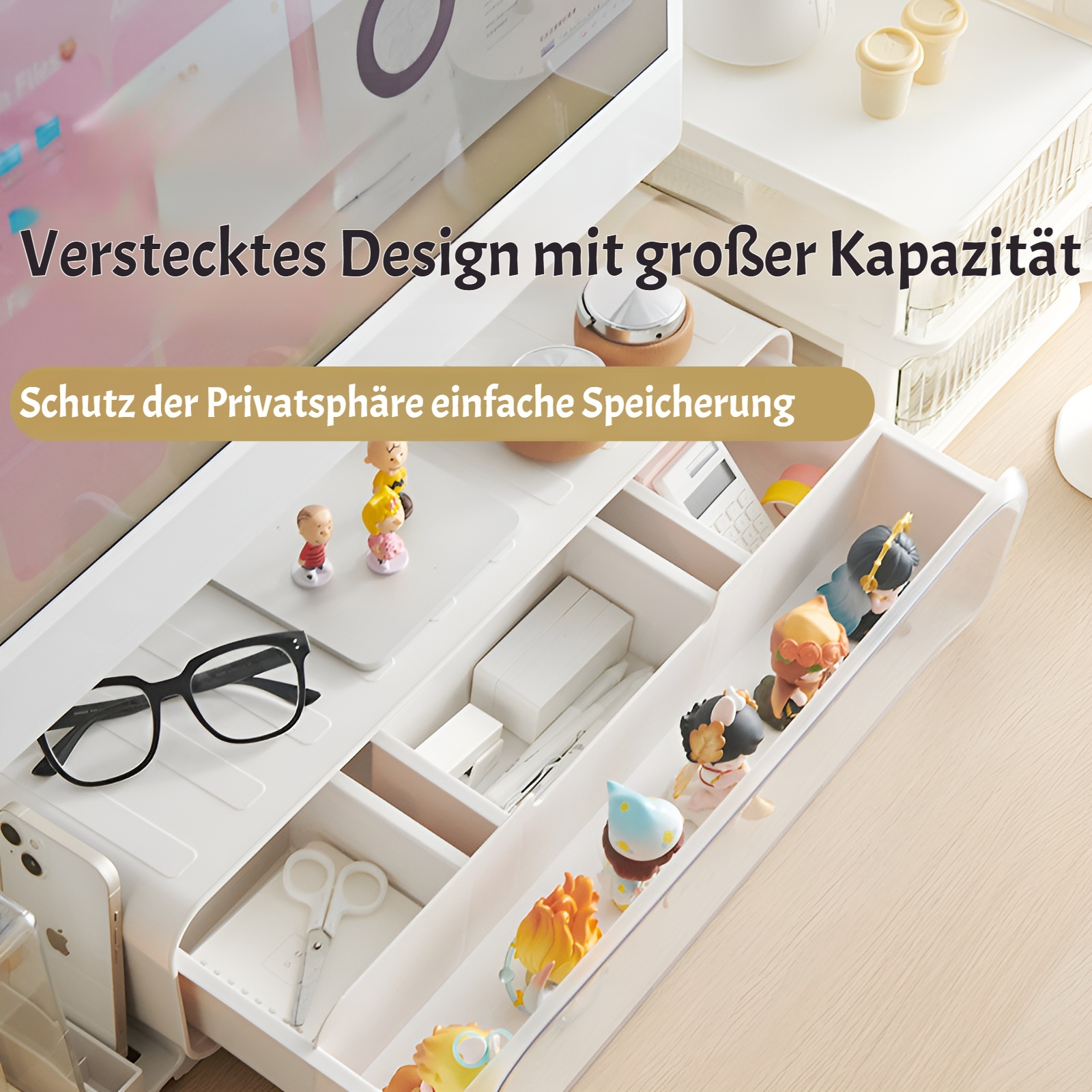 Computer-Monitor Erhöhung Rack Büro Desktop multifunktionale Lagerung Rack Blind Box Lagerung Box