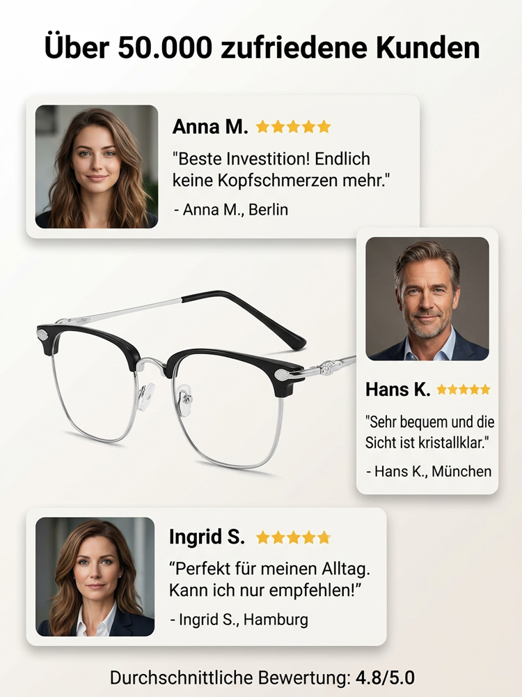 【Das beste Geschenk für Eltern】Neuro-Adaptiv HD Lesebrille | Laborklasse Präzisionsoptik | Submarin-Grade Titan Verbundstoff 👓 🇩🇪