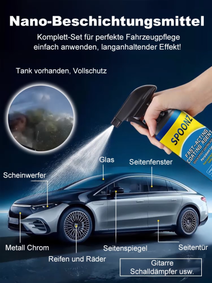 Nano-Beschichtung + Düse + Tuch + Schwamm-Set ✨ Nie wieder Wachsen nötig: Ihr Auto erhält sofort einen spiegelglatten Glanz und optimalen Schutz! 🛡️🚗