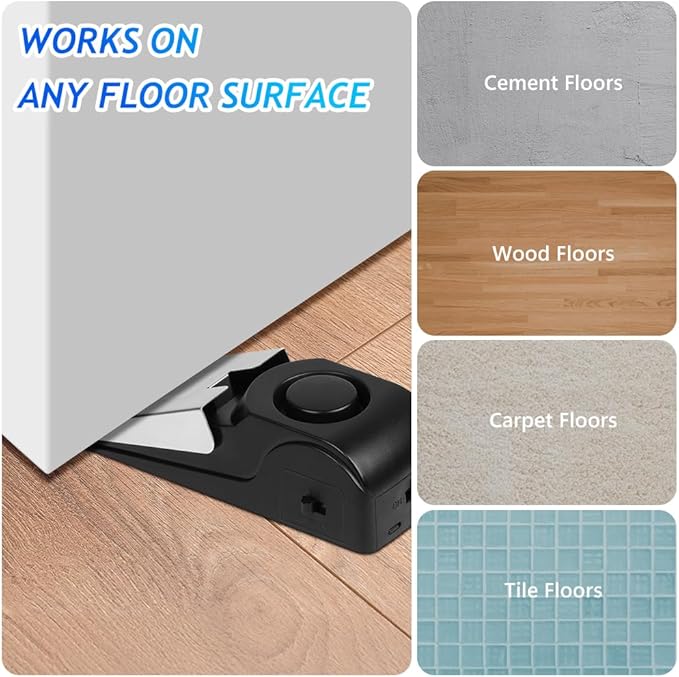 Türstopper Alarm, 2 Stück Alarm Türstopper Türalarm Einbruchschutz 120dB, Tür Sicherheit Einstellbares Doppelschutz, Sicherheitsger?t für Zuhause, Hotel und Reisen, (Batterien nicht im)