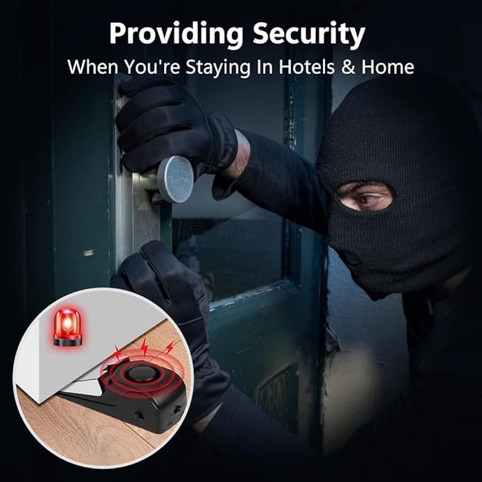 Türstopper Alarm, 2 Stück Alarm Türstopper Türalarm Einbruchschutz 120dB, Tür Sicherheit Einstellbares Doppelschutz, Sicherheitsger?t für Zuhause, Hotel und Reisen, (Batterien nicht im)