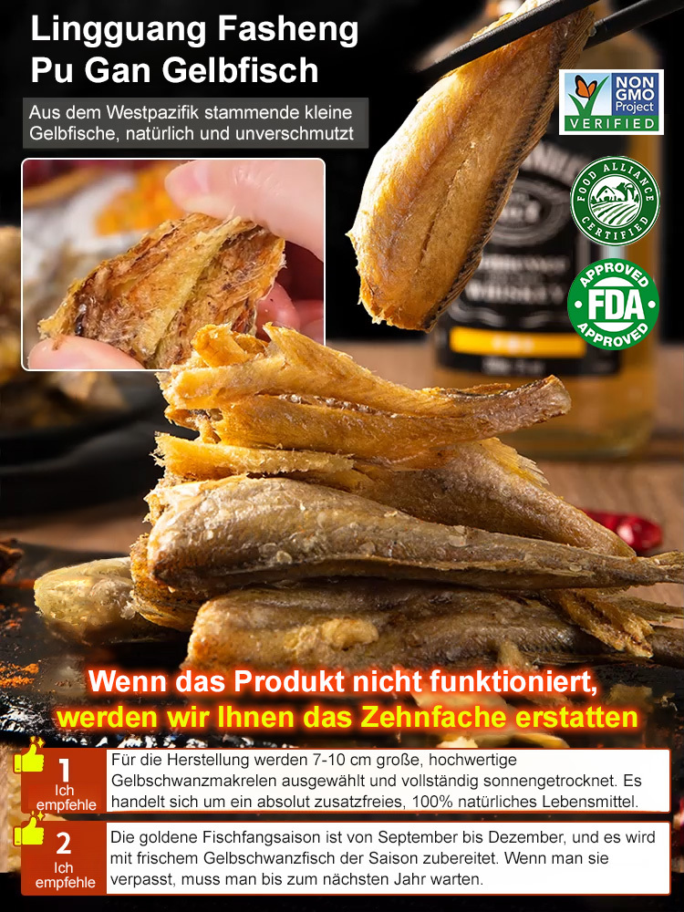 [200 Stück/Packung] Verzehrfertige, herzhafte und knusprige getrocknete kleine Gelbflossen-Umberfische ❤ Nicht frittiert, kalorienarm🐟Getrocknete Tiefseefische, schwer zu fangen