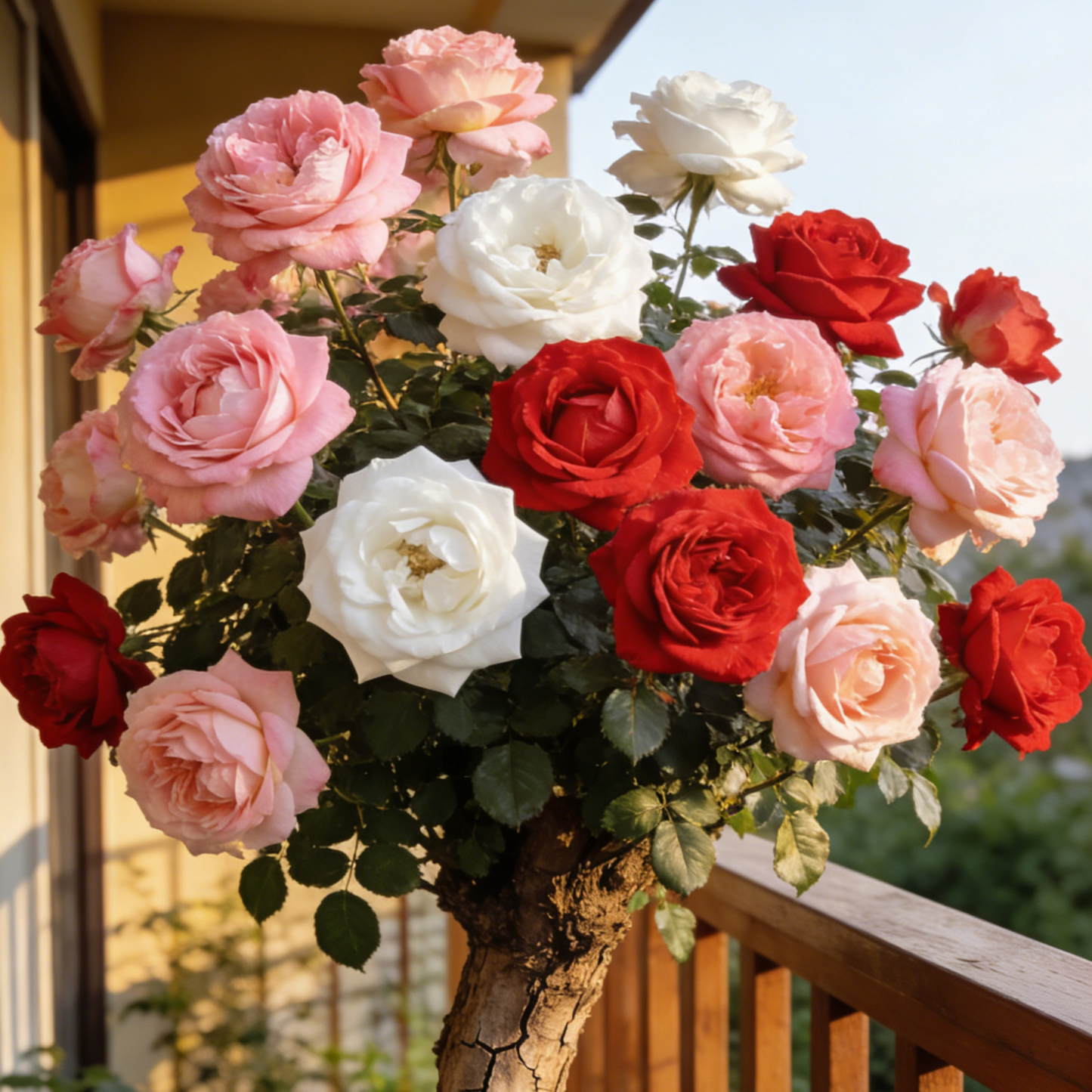 【schnellblühend】Königliche Gartenrose Winterhart | 2-Jährige Premium-Wurzelstöcke | Dauerblühend 🌹