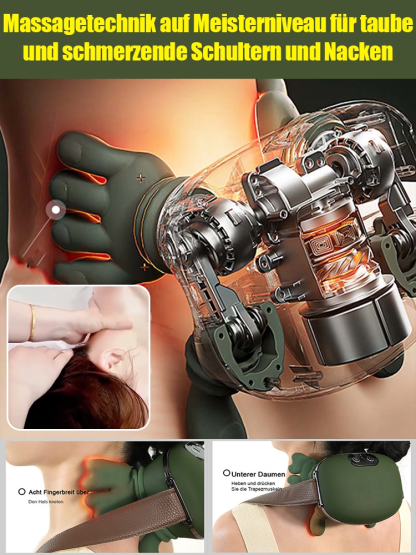  【TÜV Zertifiziert 】 TUM Technologie Nackenmassagegerät 4D |Bionic Griffe mit 45°C Wärme 💆