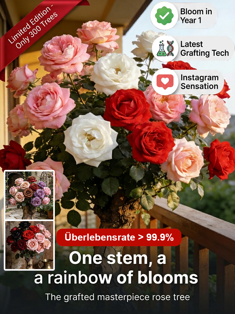 【schnellblühend】Königliche Gartenrose Winterhart | 2-Jährige Premium-Wurzelstöcke | Dauerblühend 🌹