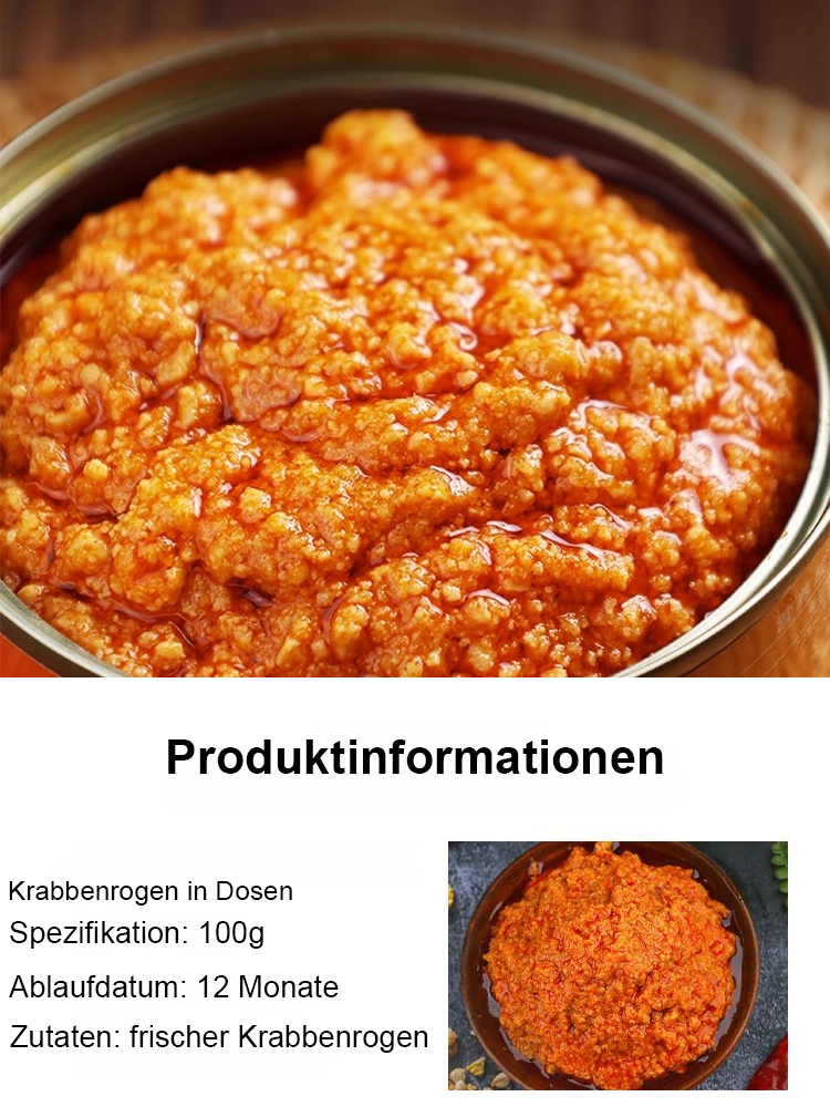 [2 für 1] Frischer Krabbenrogen in Öl – Krabbenrogen aus der Dose 🦀 Würzig und köstlich 🤤 Hergestellt aus hochwertigen Zutaten, reinem Krabbenrogen! 🌊 ⭐