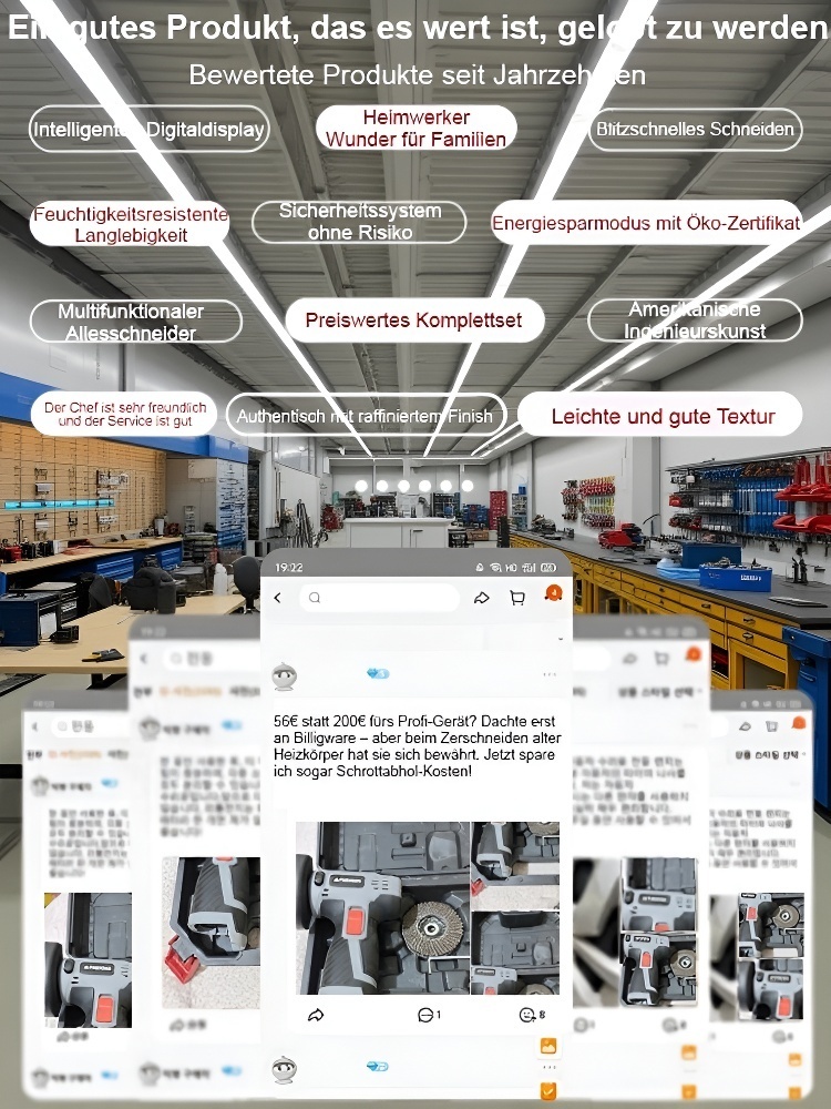 🔋 Kabellos, kraftvoll und sicher. Dein Multifunktions-Winkelschleifer mit intelligenter Anzeige für volle Kontrolle. ✨