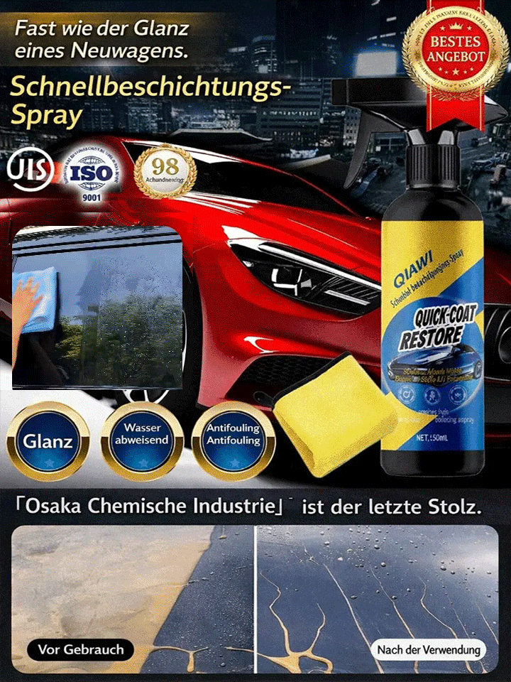 Premium 3-in-1 NanoKeramik Versiegelung Spray - Kratzer Reparatur - 365 Tage Hochglanz Schutz 🛡️🚗