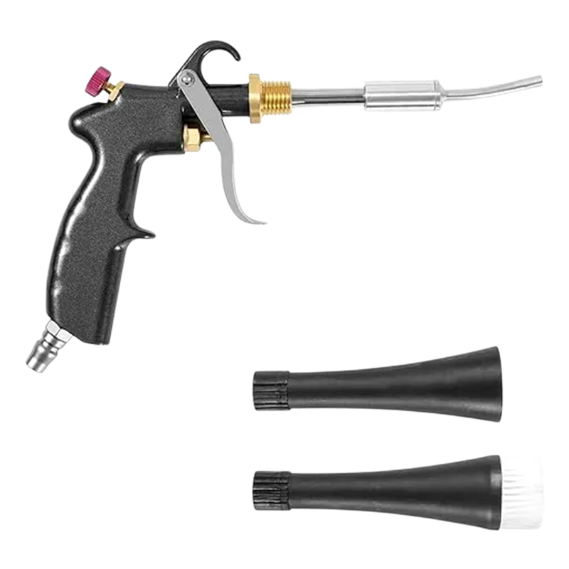 Hochdruck-Autoinnensprüh-Waschpistole mit 2 Düsensprühger?ten, Dual Air Flow Control, 360° drehbare Auto Fahrzeug Reinigungspistole für effiziente Reinigung, Schwarz