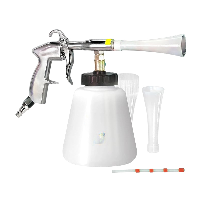 Druckluft Reinigungspistole Classic - Wirbelwind-Effekt für effiziente Schmutzentfernung im Auto - mit 1-Liter-Beh?lter, Trichter und Trichter mit Bürste