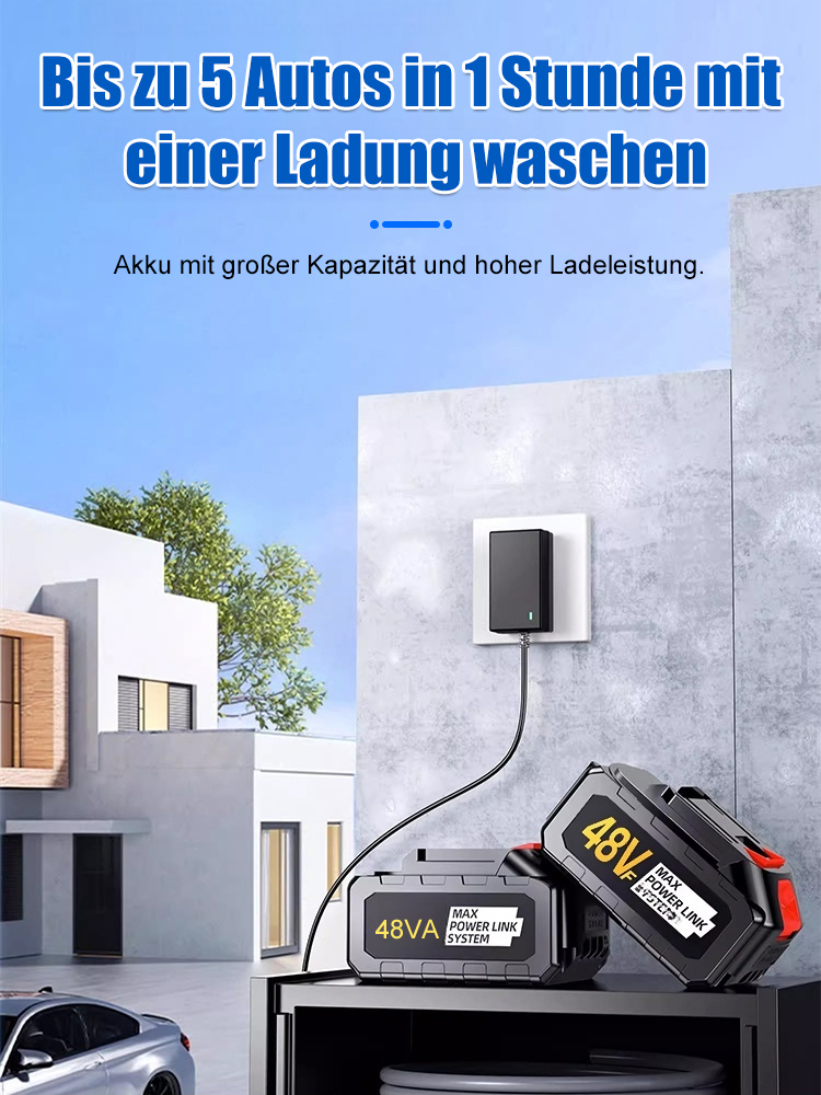 [Empfohlenes Produkt der Bundesfeuerwehr] Kabellose Autowasch-Hochdruckpistole, hohe Leistung und hoher Druck können Autos waschen, Blumen gießen und Pestizide versprühen