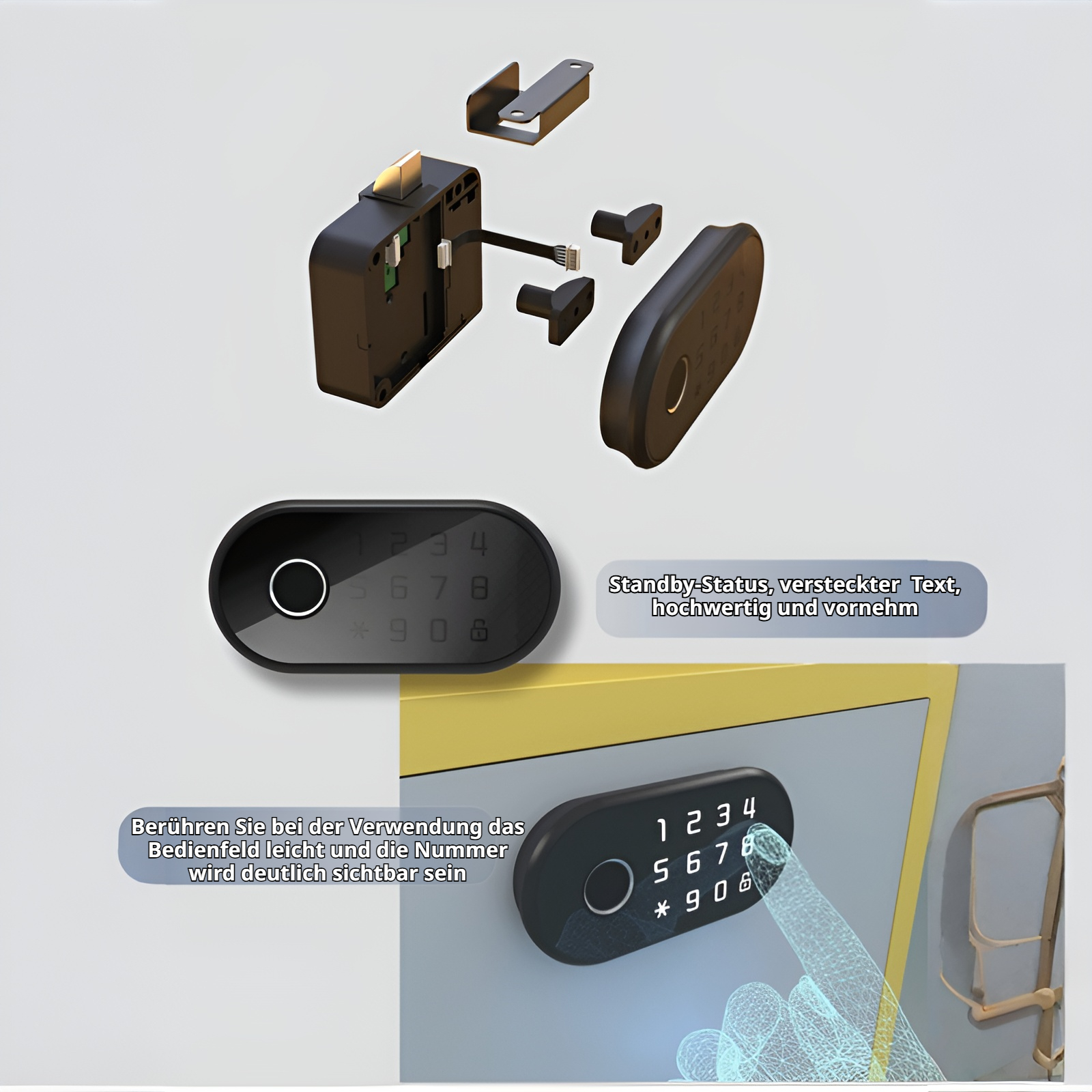 Fingerabdruck-Schubladenschloss, intelligentes Passwort-Schließfach, Türschloss, Schuhschrank, Diebs