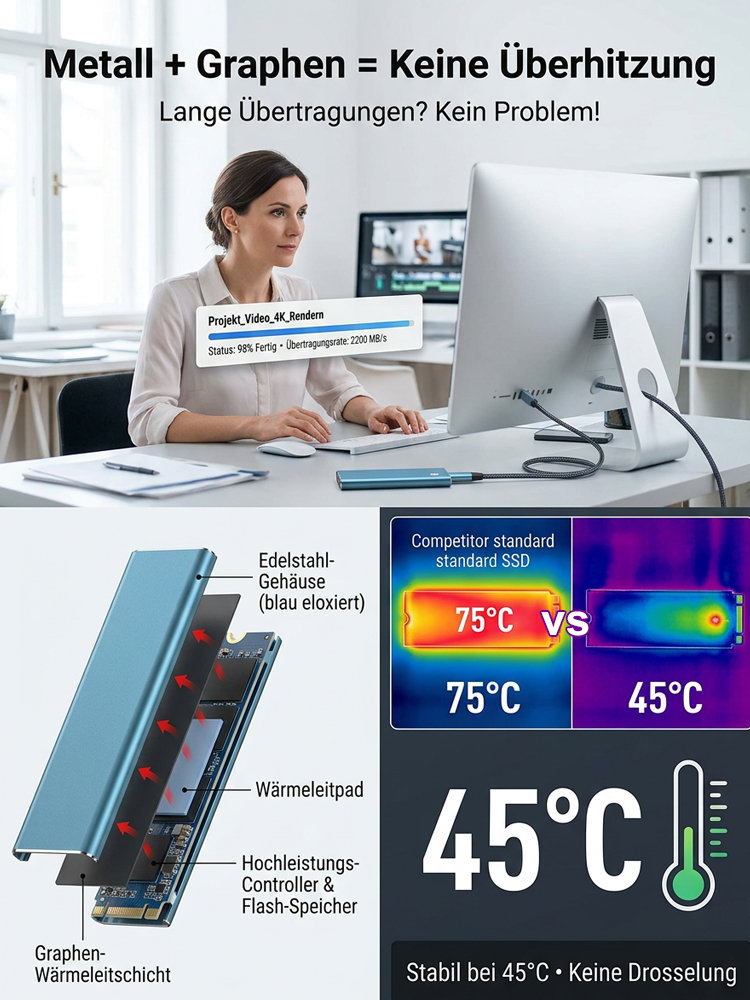 Tragbare Hochgeschwindigkeits-SSD mit mehreren Gerätekompatibilität