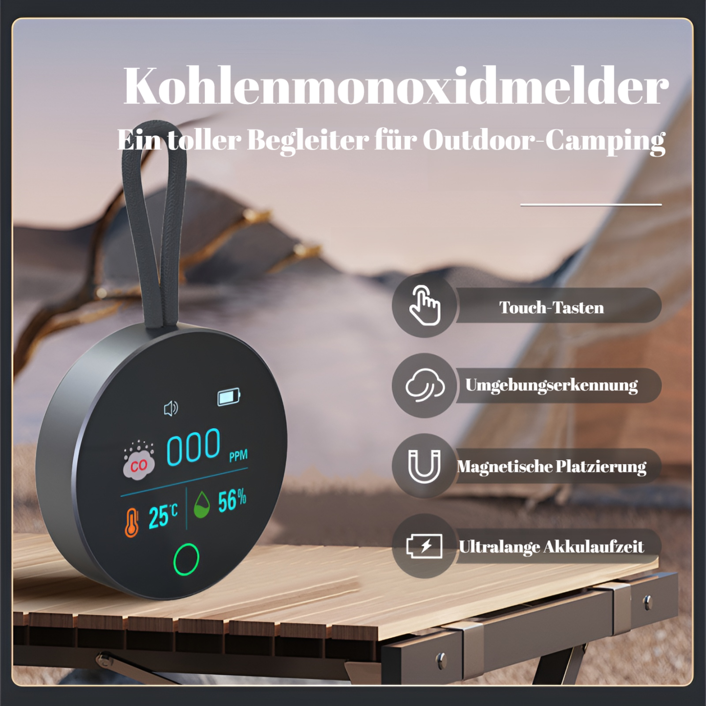 Katastrophenschutz Kohlenmonoxidmelder Wohnmobil Camping Auto CO-Melder Home Reise Luftqualitätsmeld