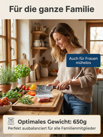 Handgeschmiedetes Knochenhackmesser mit Hammerschlag – Ein Schnitt, ein Bruch