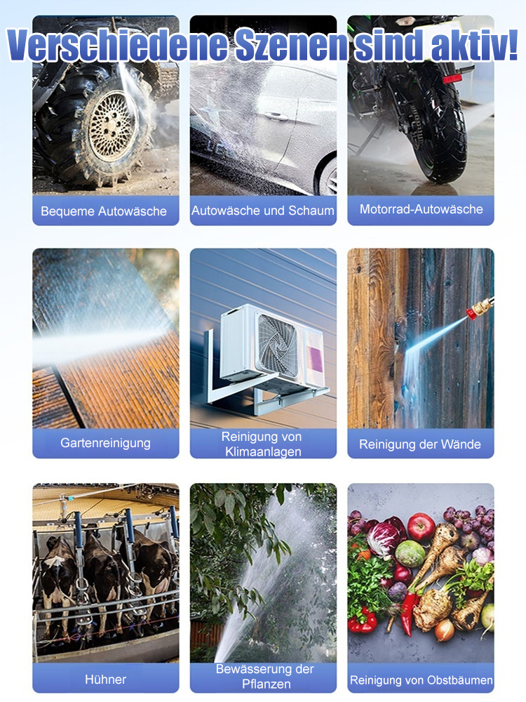 [Empfohlenes Produkt der Bundesfeuerwehr] Kabellose Autowasch-Hochdruckpistole, hohe Leistung und hoher Druck können Autos waschen, Blumen gießen und Pestizide versprühen