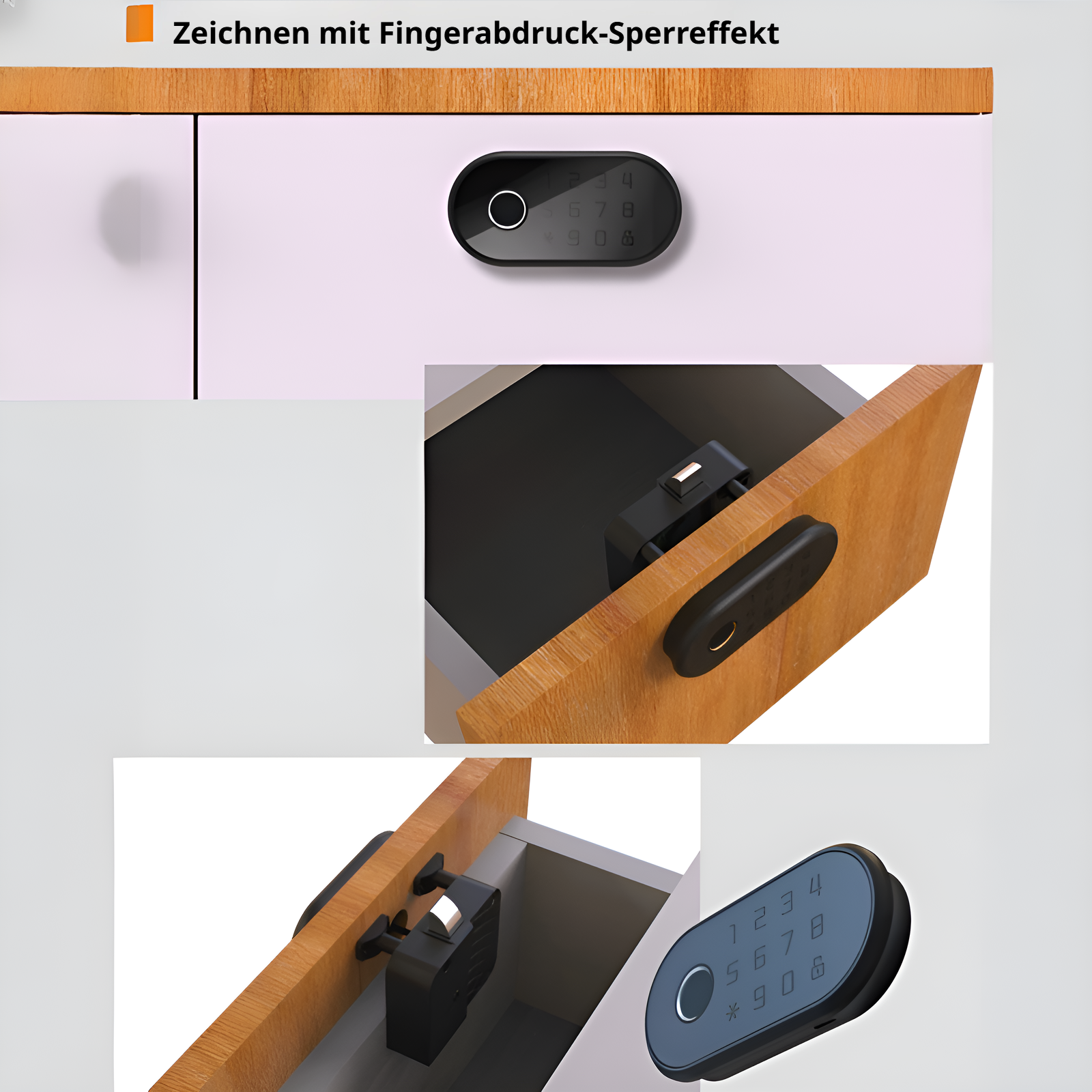 Fingerabdruck-Schubladenschloss, intelligentes Passwort-Schließfach, Türschloss, Schuhschrank, Diebs