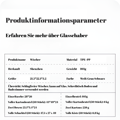 Einseitiger Silikon-Glaswischer Boden Küche Bad WC-Reiniger Autofensterwischer