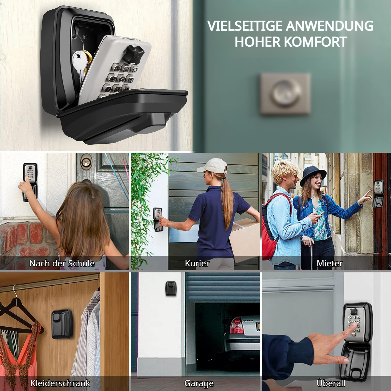 Fahrzeugmontierter hängender Autofenster-Diebstahlschutzcode-Schlüsselkasten, wandmontierter Schließ