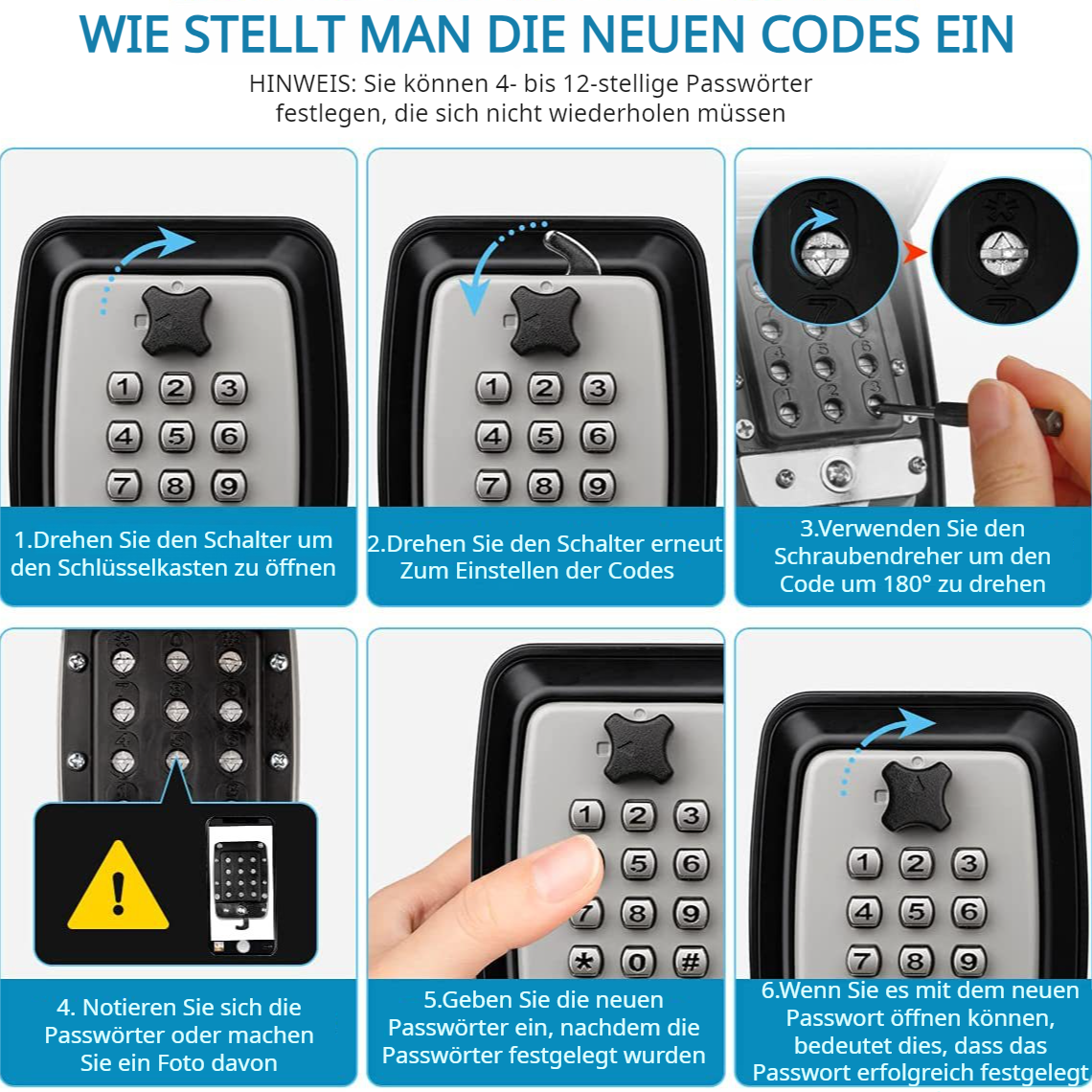 Fahrzeugmontierter hängender Autofenster-Diebstahlschutzcode-Schlüsselkasten, wandmontierter Schließ