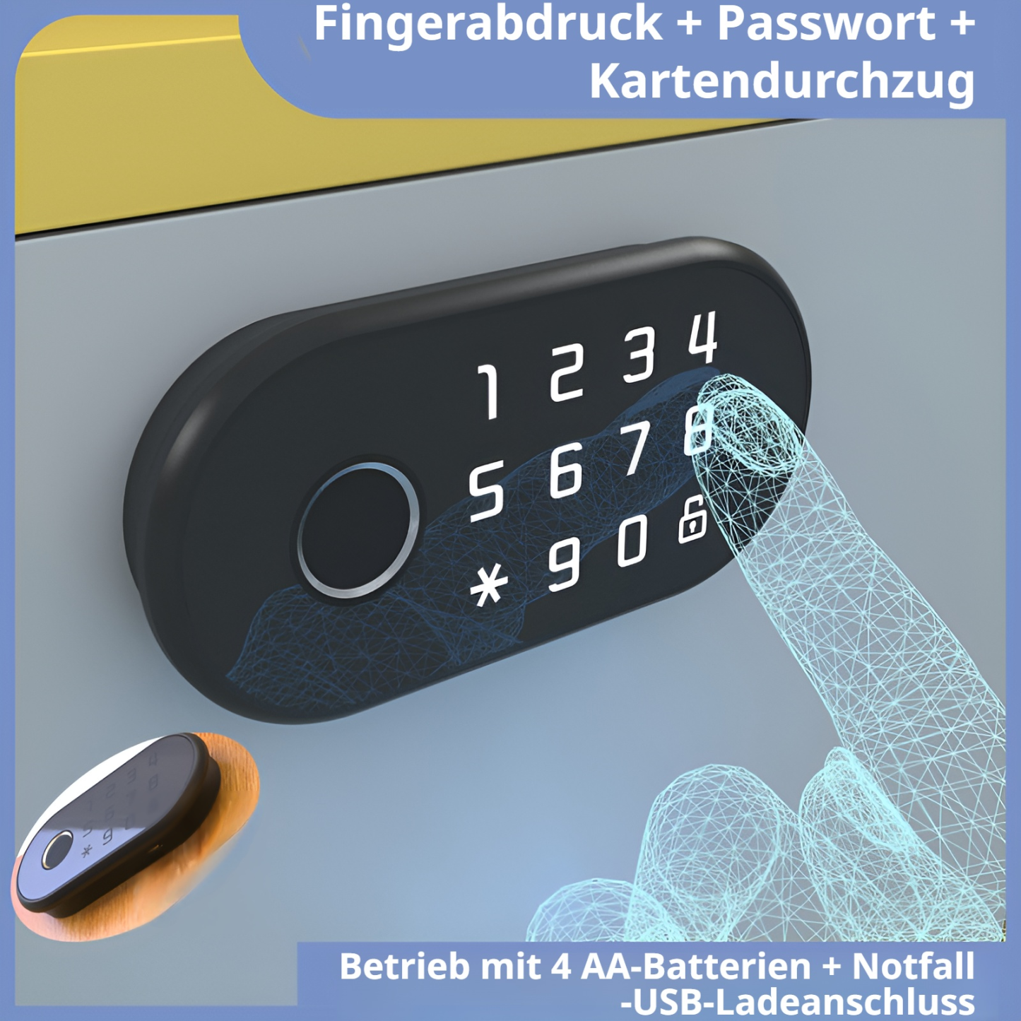 Fingerabdruck-Schubladenschloss, intelligentes Passwort-Schließfach, Türschloss, Schuhschrank, Diebs
