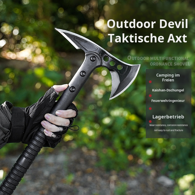 Multifunktionale taktische Axt, Bergaxtmesser, Outdoor-Selbstverteidigungs-Überlebenswaffe, Feldfäll