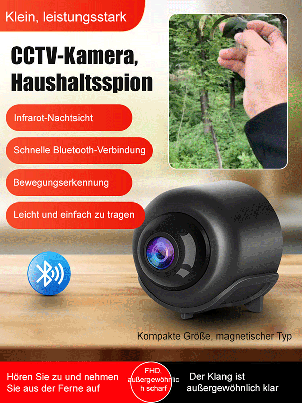 Smart WiFi Überwachungskamera 📹 4K Ultra HD Magnetisch 5G/4G Nachtsicht