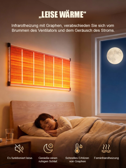 【nur 1 kWh in 7 Tagen, 5 Sekunden Sofortwärme für bis zu 120 m²】❤️A+++ Graphen-Wandheizung