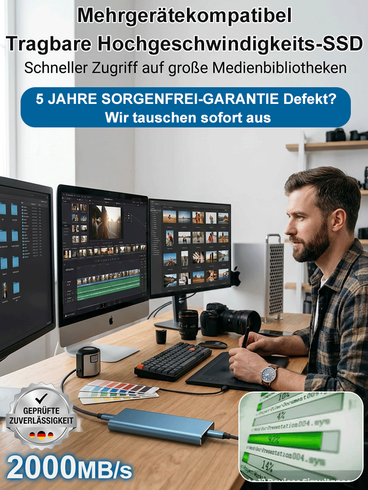 Tragbare Hochgeschwindigkeits-SSD mit mehreren Gerätekompatibilität