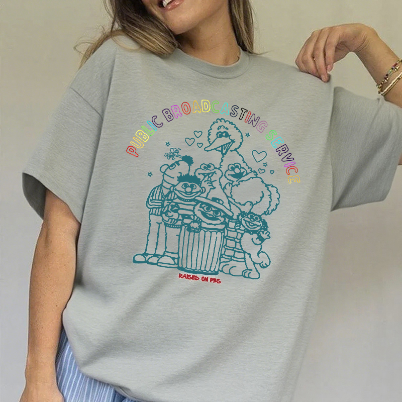 Public Broadcasting Service Tee 70s 80s Nostalgia Shirt for Classic TV Fans
