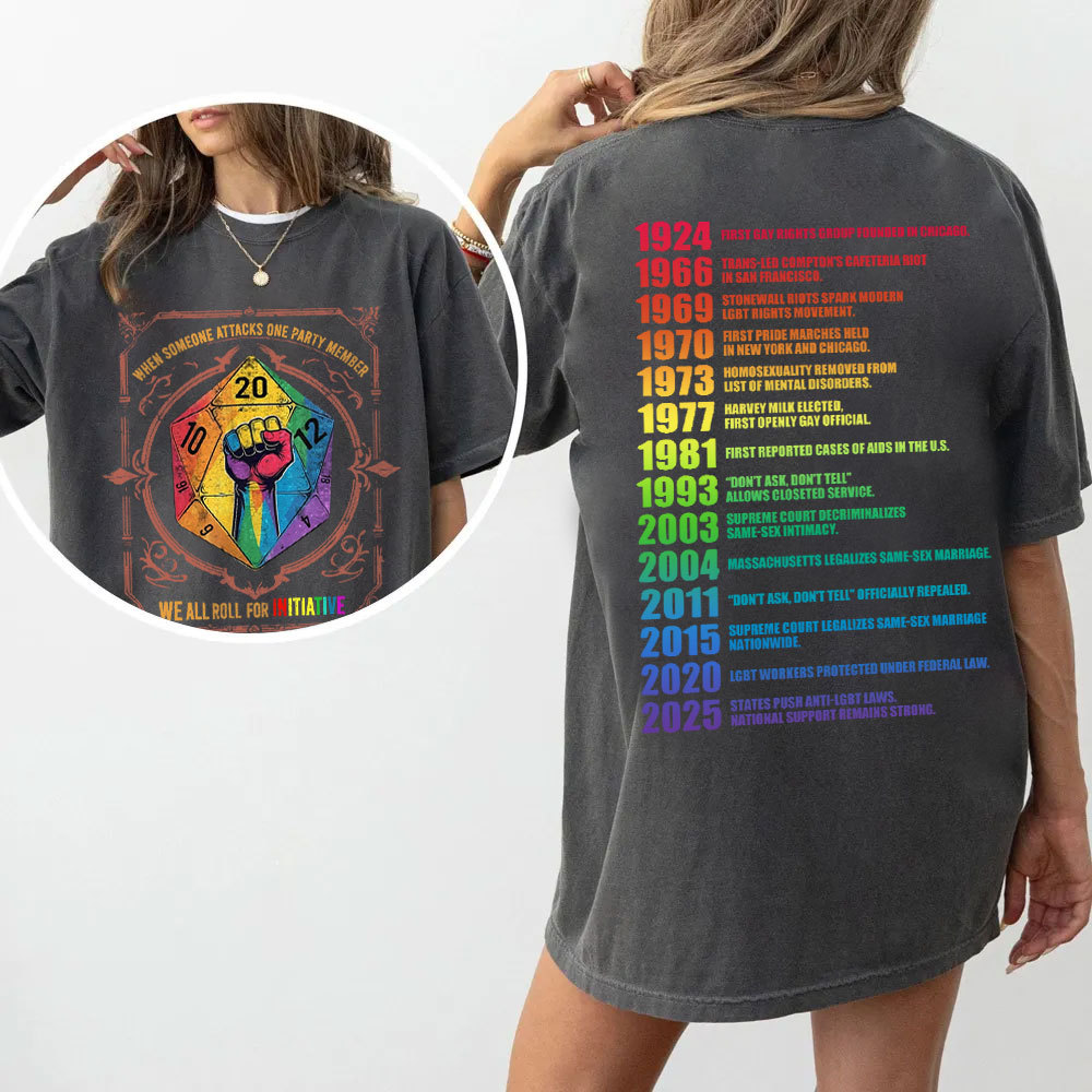 When Someone Atta.cks One Party Member We All Roll for Initiative D&D LGBTQ T Shirt