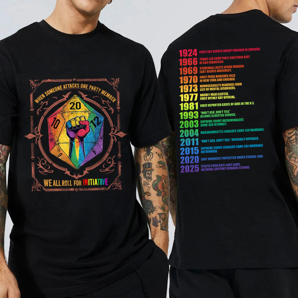 When Someone Atta.cks One Party Member We All Roll for Initiative D&D LGBTQ T Shirt