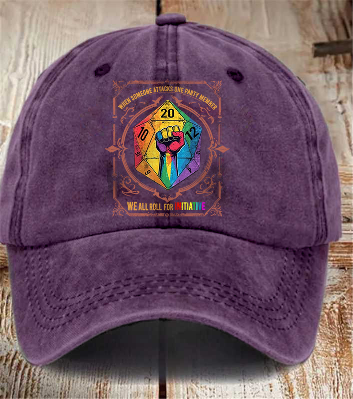 When Someone Attacks One Party Member, We All Roll for Initiative,Pride Month Baseball Cap