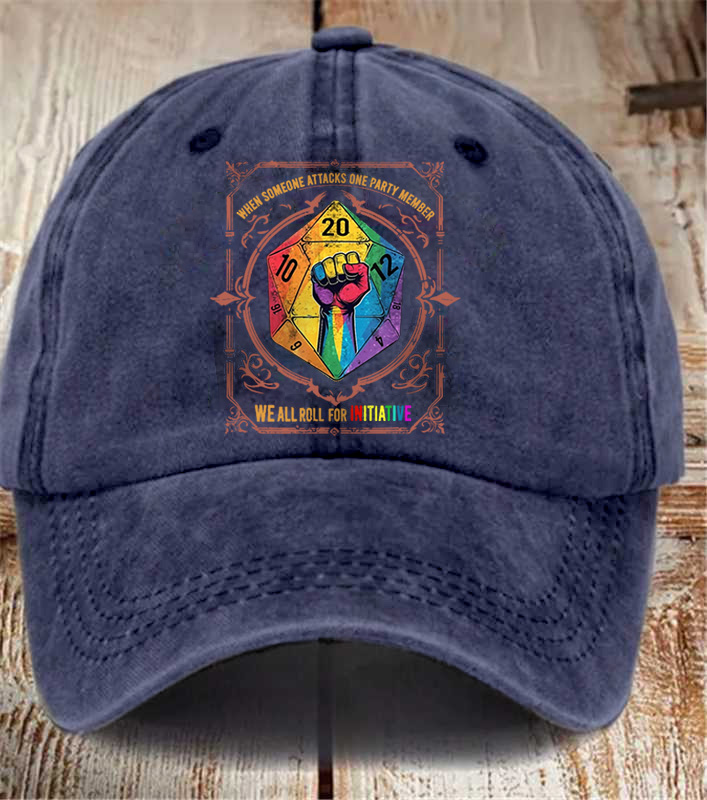 When Someone Attacks One Party Member, We All Roll for Initiative,Pride Month Baseball Cap