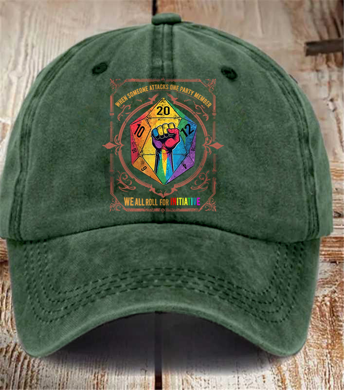 When Someone Attacks One Party Member, We All Roll for Initiative,Pride Month Baseball Cap