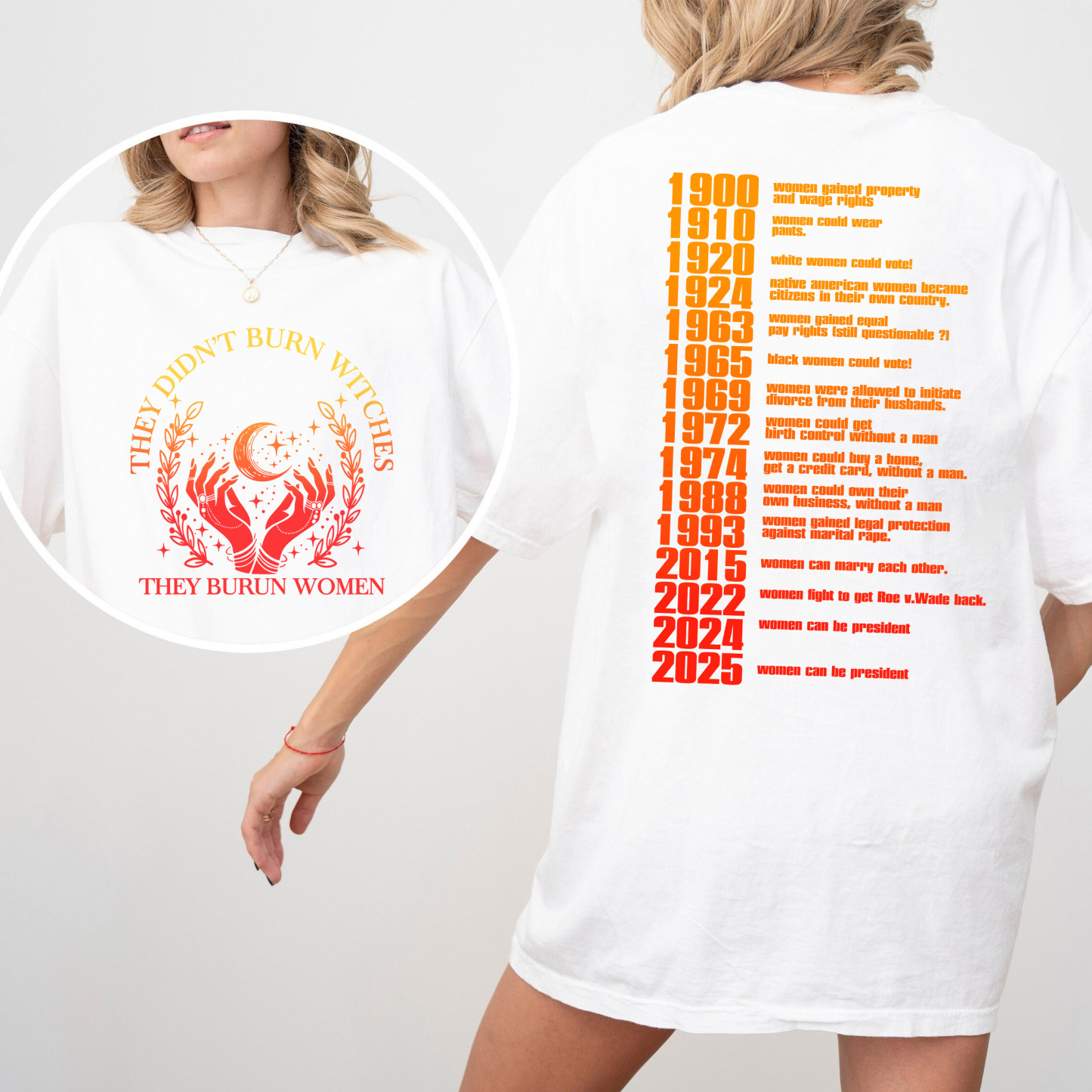 They Didn't Burn Witches They Burn Women Washed Unisex T-shirt