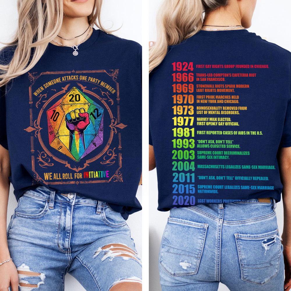 When Someone Atta.cks One Party Member We All Roll for Initiative D&D LGBTQ T Shirt