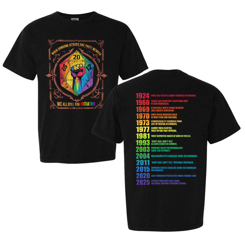 When Someone Atta.cks One Party Member We All Roll for Initiative D&D LGBTQ T Shirt