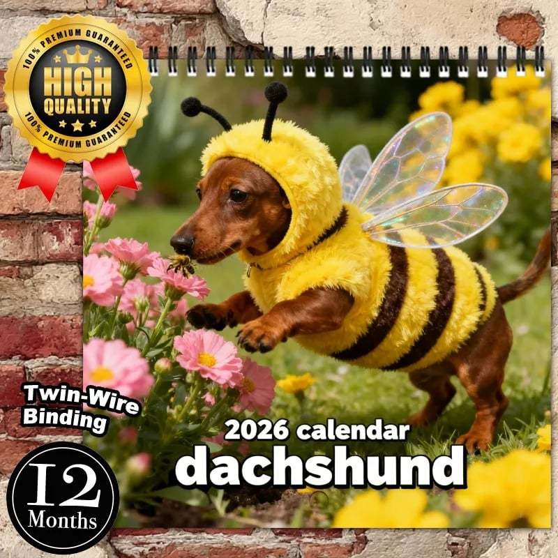 🔥Last Day 49% OFF - 🐶🗓️2026 Dachshund Wall Calendar – Cute Sausage Dog 12-Month Planner for Dog Lovers❤️
