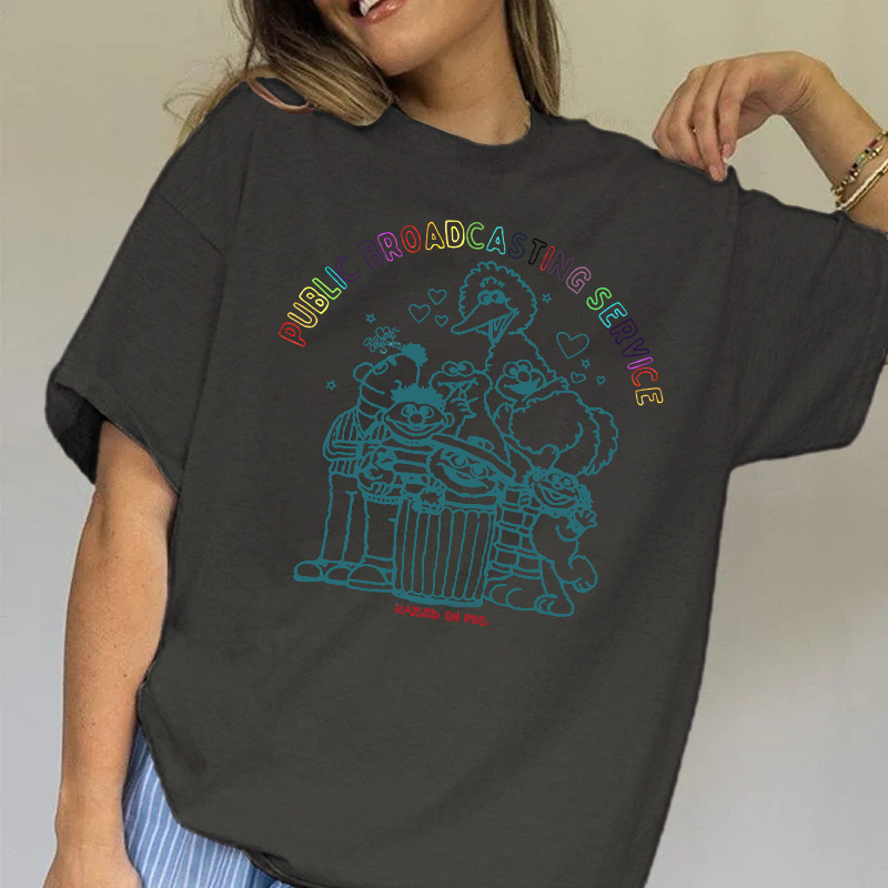 Public Broadcasting Service Tee 70s 80s Nostalgia Shirt for Classic TV Fans