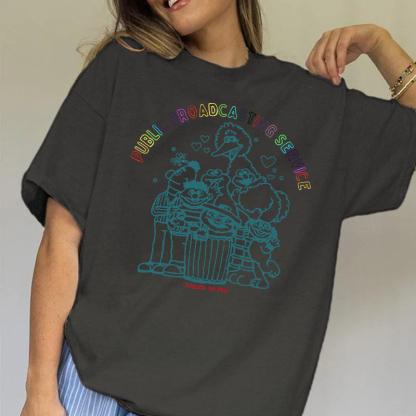 Public Broadcasting Service Tee 70s 80s Nostalgia Shirt for Classic TV Fans