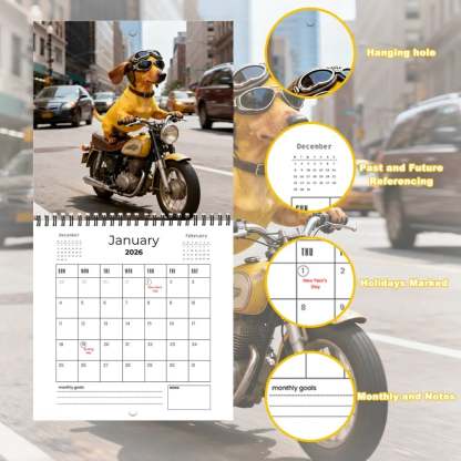 🔥Last Day 49% OFF - 🐶🗓️2026 Dachshund Wall Calendar – Cute Sausage Dog 12-Month Planner for Dog Lovers❤️