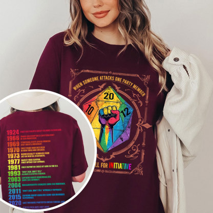 When Someone Atta.cks One Party Member We All Roll for Initiative D&D LGBTQ T Shirt