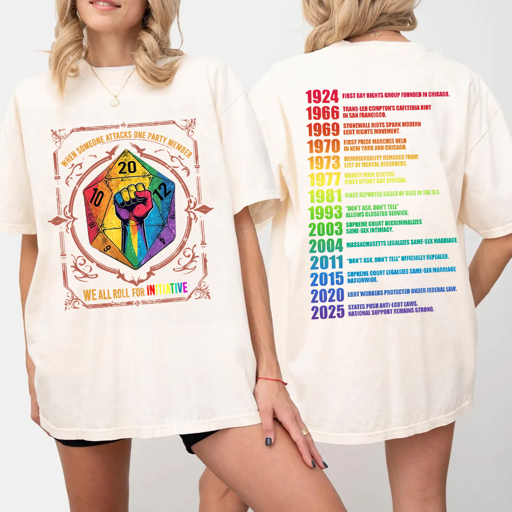 When Someone Atta.cks One Party Member We All Roll for Initiative D&D LGBTQ T Shirt
