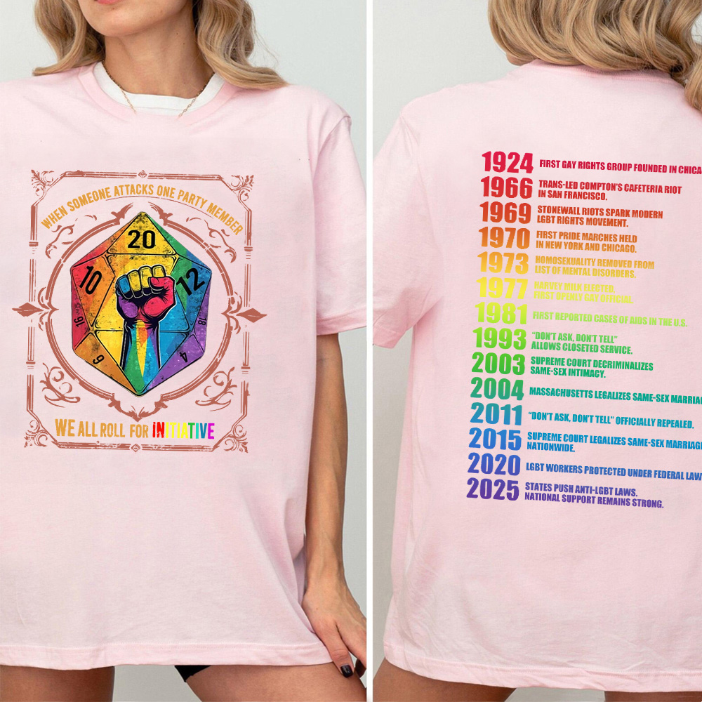 When Someone Atta.cks One Party Member We All Roll for Initiative D&D LGBTQ T Shirt
