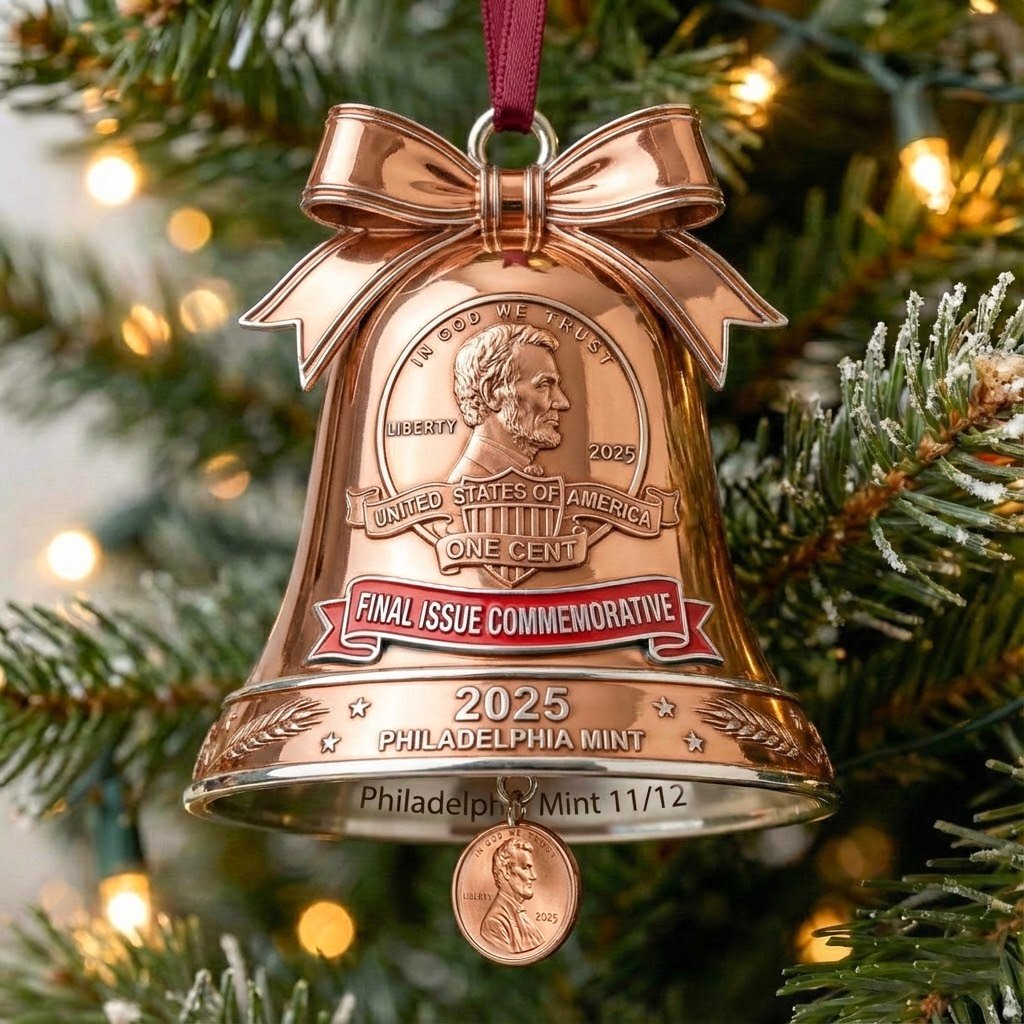 2025 Final Penny – 11/12 Philadelphia Mint Commemorative Bell Ornament
