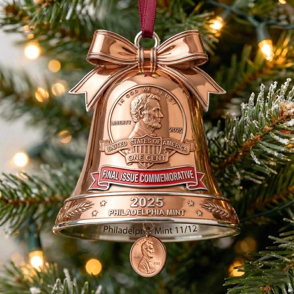 2025 Final Penny – 11/12 Philadelphia Mint Commemorative Bell Ornament