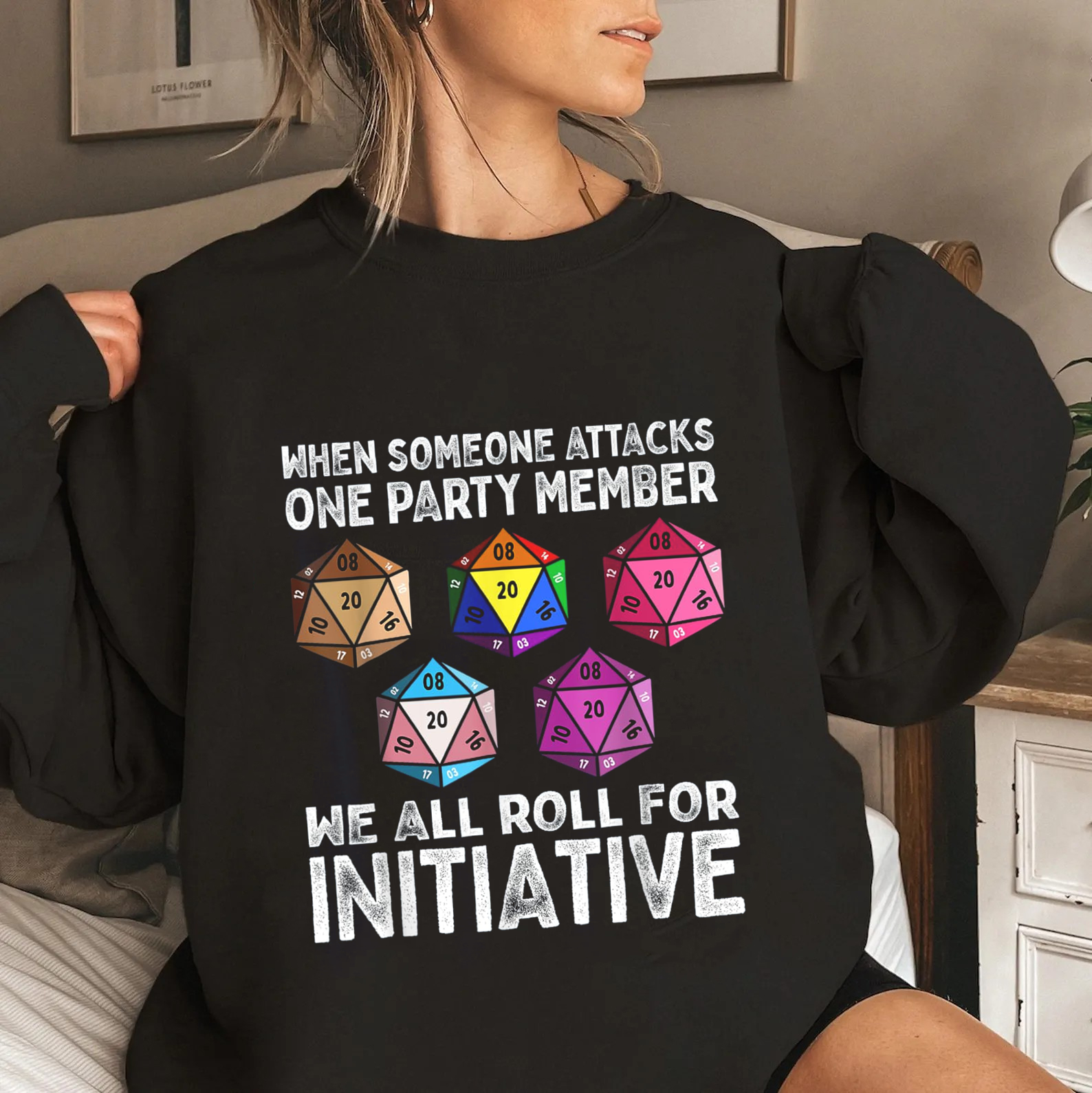 When Someone Attacks One Party Member D20 Dice LGBTQ Ally  T-shirt/Crewneck/Hoodie