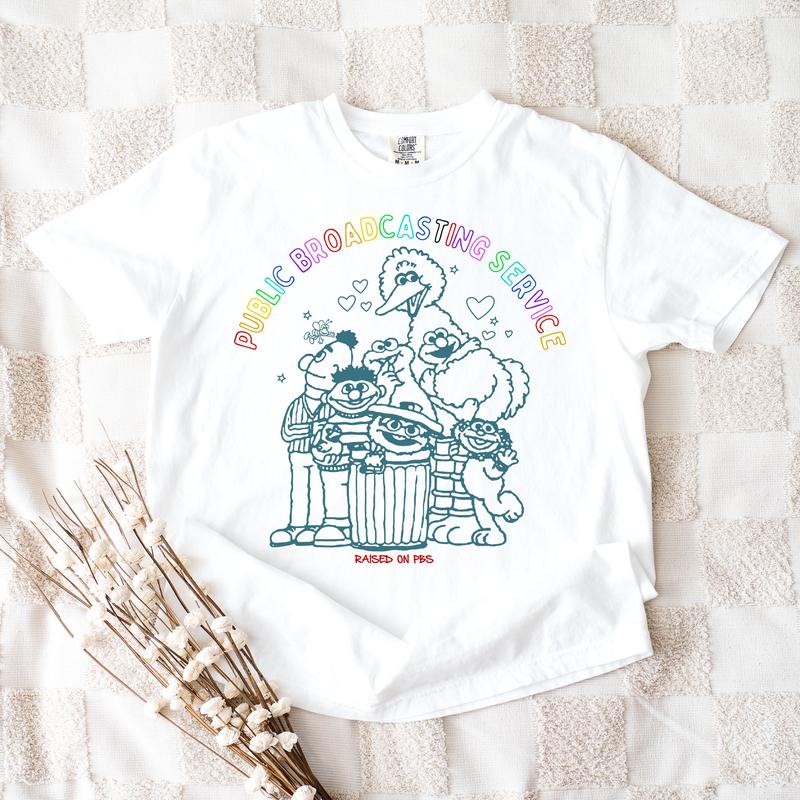 Public Broadcasting Service Tee 70s 80s Nostalgia Shirt for Classic TV Fans